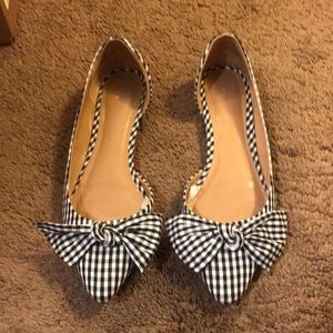 Gingham Black and White Flats
